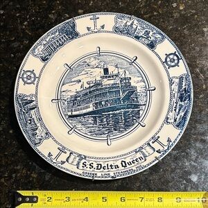 S.S. Delta Queen Decorative 10” Plate, Kettlesprings Kilns, OH